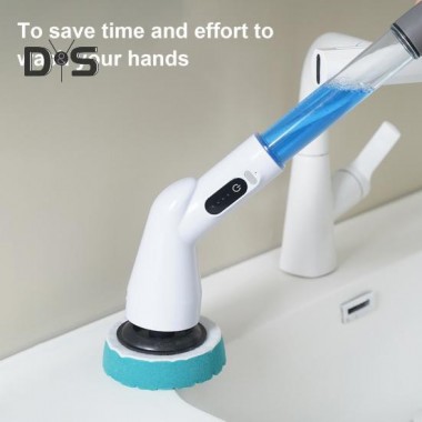 Электрический вращающийся скребок для душа, плитки для ванны, беспроводная щетка для чистки 8 насадок