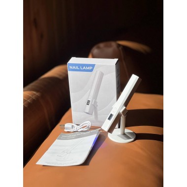 Лампа Led 7 для сушки ногтей, верхних форм, декора - на аккумуляторе и подставке Белый Лампа Led 7 для сушки ногтей, верхних форм, декора - на аккумуляторе и подставке Белый