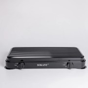 Настольная газовая плита на 2 конфорки 4.4 кВт мини газовая плита для баллонного газа Черная Sokany SK-6002