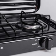 Настольная газовая плита на 2 конфорки 4.4 кВт мини газовая плита для баллонного газа Черная Sokany SK-6002