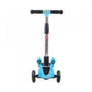 Детский трехколесный самокат с турбиной дымом и подсветкой GLANBER BT Самокат с музыкальной колонкой Голубой