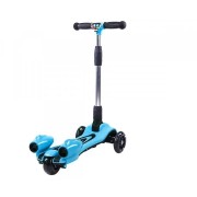 Детский трехколесный самокат с турбиной дымом и подсветкой GLANBER BT Самокат с музыкальной колонкой Голубой