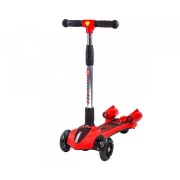 Детский музыкальный самокат с турбинами и подсветкой Glanber BT. Трехколесный самокат-ракета с паром Розовый