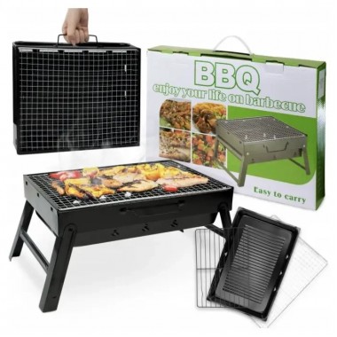 Переносной туристический мангал для барбекю 43x29 см, черный Переносной туристический мангал для барбекю 43x29 см, черный