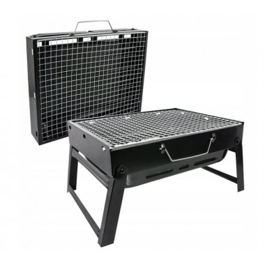 Переносной туристический мангал для барбекю 43x29 см, черный Переносной туристический мангал для барбекю 43x29 см, черный