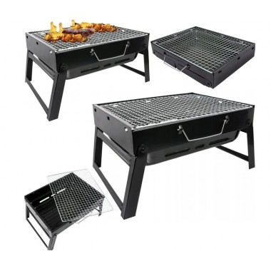 Переносной туристический мангал для барбекю 43x29 см, черный Переносной туристический мангал для барбекю 43x29 см, черный