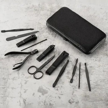 Маникюрный набор из 12 предметов в чехле Красный Набор инструментов для маникюра и педикюра
