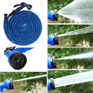 Шланг садовый 120 м для полива с распылителем 7 режимов работы V-HOSE PRO Синий