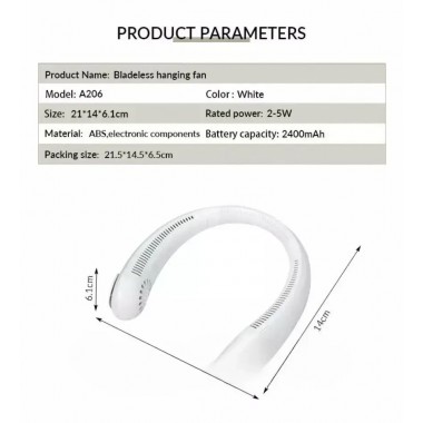 Мини-вентилятор для шеи, Бесшумный спортивный вентилятор, NECK COOLER Мини-вентилятор для шеи, Бесшумный спортивный вентилятор, NECK COOLER