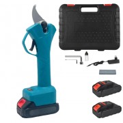 Аккумуляторный секатор для обрезки деревьев и кустарников садовые ножницы с 2 аккумуляторами 24V в кейсе