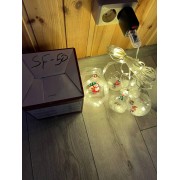 Гирлянда штора 10 нитей Шестиугольники с фигурами и шарики от USB SF-50 Теплый свет