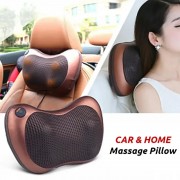 Роликовая массажная подушка для спины и шеи Massage pillow | массажная подушка | массажер с подогревом