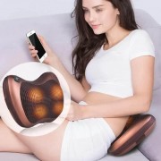 Роликовая массажная подушка для спины и шеи Massage pillow | массажная подушка | массажер с подогревом