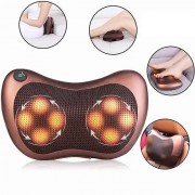 Роликовая массажная подушка для спины и шеи Massage pillow | массажная подушка | массажер с подогревом