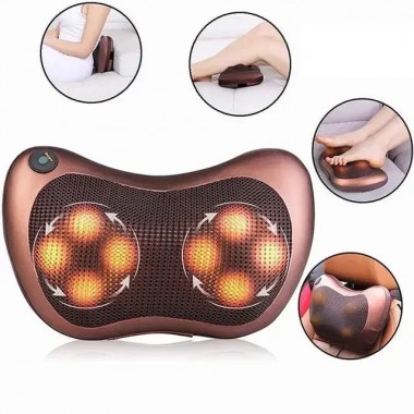 Роликовая массажная подушка для спины и шеи Massage pillow | массажная подушка | массажер с подогревом
