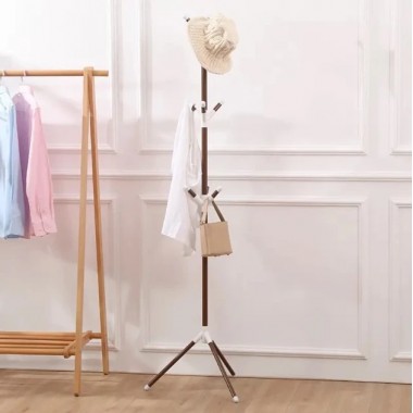 Вешалка стойка напольная для одежды Coat Rack, металлическая на 9 крючков в три яруса разборная на треноге