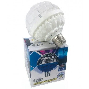 Светодиодная диско лампа в патрон COLOR ROTATING LAMP  E27