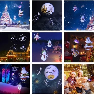 Лазерная установка Festival Projection Lamp уличный проектор с 12 сменными слайдами и пультом