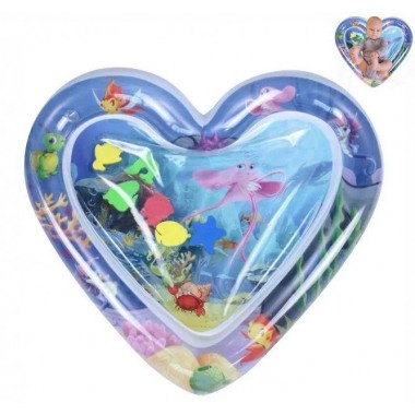Коврик развивающий AirPro Сердце водяное детский надувной BABY SLAPPED PAD 63x63x8 cm