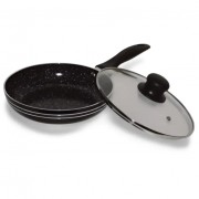 Сковорода круглая с крышкой с мраморным покрытием UNIQUE UN-5163 Сковорода с антипригарным покрытием на 22 см