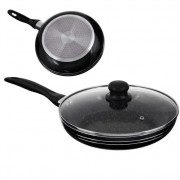 Сковорода круглая с крышкой с мраморным покрытием UNIQUE UN-5163 Сковорода с антипригарным покрытием на 22 см