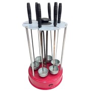 Вертикальная электрошашлычница для дома Zepline ZP-065 3000W 6 шампуров, Электромангал шашлычница кухонная