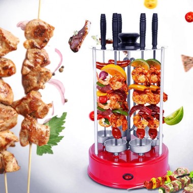 Вертикальная электрошашлычница для дома Zepline ZP-065 3000W 6 шампуров, Электромангал шашлычница кухонная