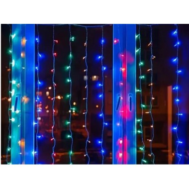 Светодиодная новогодняя гирлянда водопад 2х2 цветная, новогодние гирлянды LED для дома на окно