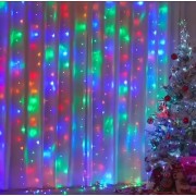 Светодиодная новогодняя гирлянда водопад 2х2 цветная, новогодние гирлянды LED для дома на окно