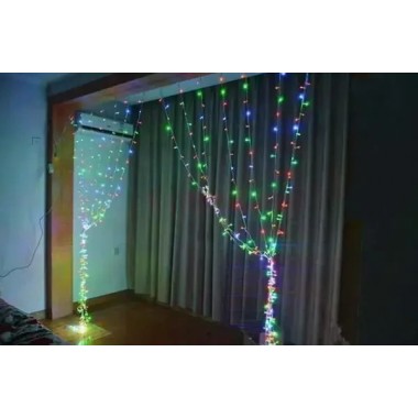 Светодиодная новогодняя гирлянда водопад 2х2 цветная, новогодние гирлянды LED для дома на окно