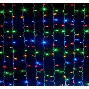 Светодиодная новогодняя гирлянда водопад 2х2 цветная, новогодние гирлянды LED для дома на окно