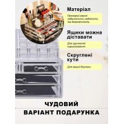 Органайзер подставка для косметики, канцелярии и рукоделия на 20 отделений настольный с 4 ящичками Прозрачный