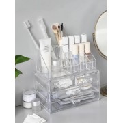 Органайзер подставка для косметики, канцелярии и рукоделия на 20 отделений настольный с 4 ящичками Прозрачный
