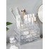 Органайзер подставка для косметики, канцелярии и рукоделия на 20 отделений настольный с 4 ящичками Прозрачный Органайзер подставка для косметики, канцелярии и рукоделия на 20 отделений настольный с 4 ящичками Прозрачный