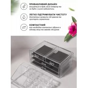 Органайзер подставка для косметики, канцелярии и рукоделия на 20 отделений настольный с 4 ящичками Прозрачный