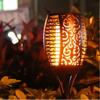 Садовый фонарь-факел 22см на солнечной батарее Уличный фонарь с эффектом пламени