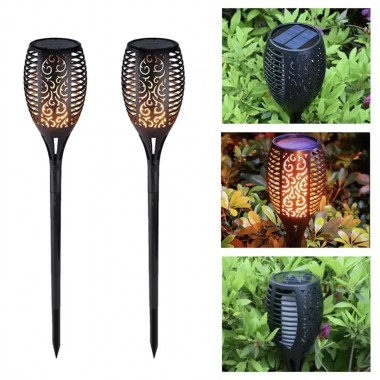 Садовый фонарь-факел 22см на солнечной батарее Уличный фонарь с эффектом пламени
