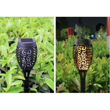 Садовый фонарь-факел 22см на солнечной батарее Уличный фонарь с эффектом пламени