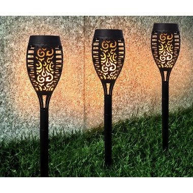 Садовый фонарь-факел 22см на солнечной батарее Уличный фонарь с эффектом пламени