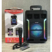 Портативная колонка Kimiso QS-627 на 10 Вт, 1200 мА/ч с микрофоном и светомузыкой (USB/BT/FM)