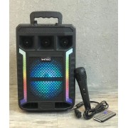 Портативная колонка Kimiso QS-627 на 10 Вт, 1200 мА/ч с микрофоном и светомузыкой (USB/BT/FM)