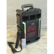 Портативная колонка Kimiso QS-627 на 10 Вт, 1200 мА/ч с микрофоном и светомузыкой (USB/BT/FM)