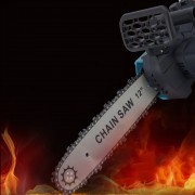 Цепная пила с шиной 12 дюймов и 2 аккумуляторами 48В в кейсе Electric Saw Blue