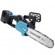 Цепная пила с шиной 12 дюймов и 2 аккумуляторами 48В в кейсе Electric Saw Blue
