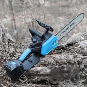 Цепная пила с шиной 12 дюймов и 2 аккумуляторами 48В в кейсе Electric Saw Blue