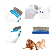 Расческа электрическая для удаления вшей и блох V-Comb Licetec с вытяжкой электро гребень от паразитов белый