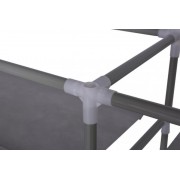 Мобильный тканевой шкаф-органайзер HCX для хранения вещей и обуви T-2712 на 2 секции Серый