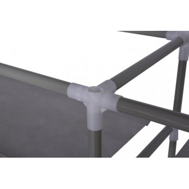 Мобильный тканевой шкаф-органайзер HCX для хранения вещей и обуви T-2712 на 2 секции Серый