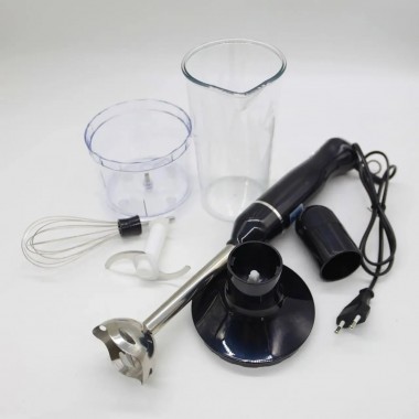 Погружной блендер 5в1 с чашей 600мл, 2000W, V-TEKK VO7319 / Ручной блендер-измельчитель с венчиком