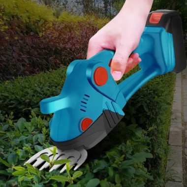 Аккумуляторный кусторез для ухода за садом с 2 АКБ 48В и 2 насадками в кейсе